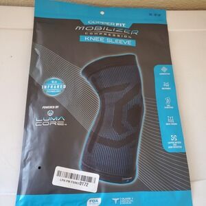 Copper Fit Mobilizer Compression Knee Sleeve Luma Core BLU Infrared Black 2XL